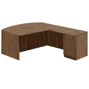 Timeless Bowfront L-Shape Work Station - 71" Desk