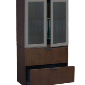 Two Door Storage w/ Glass Doors