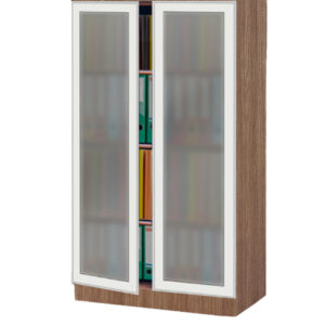 Two Door Tall Storage w/ Glass Doors