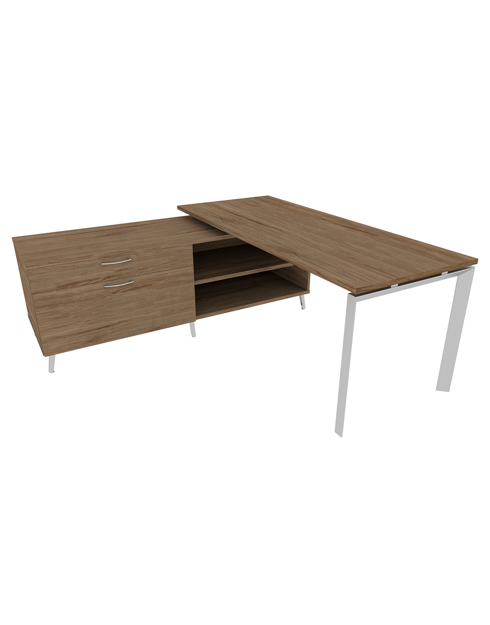 Right Extended L-Shaped Work Station