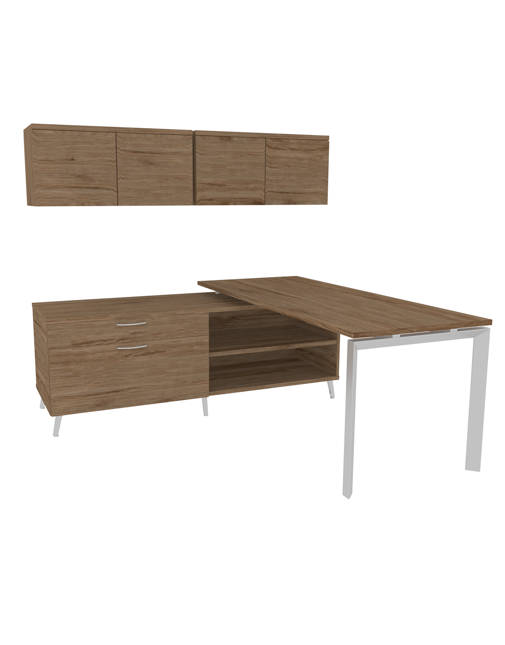 Work Station with Wall Hutch