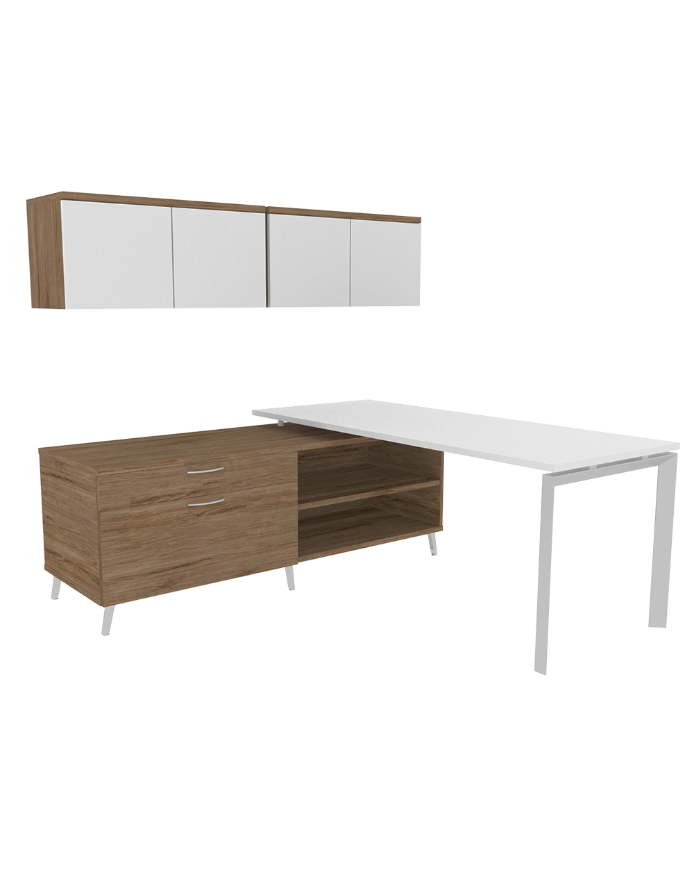 Right Extended L-Shaped Work Station