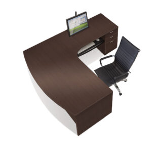 Timeless Bowfront Extended L-Shape Work Station - 71" Desk
