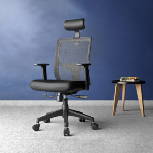 ProFlex Black Frame, Black Seat, Black-Grey Mesh Back, High-Back Chair, Syncro, Seat Slider WITH HEADREST